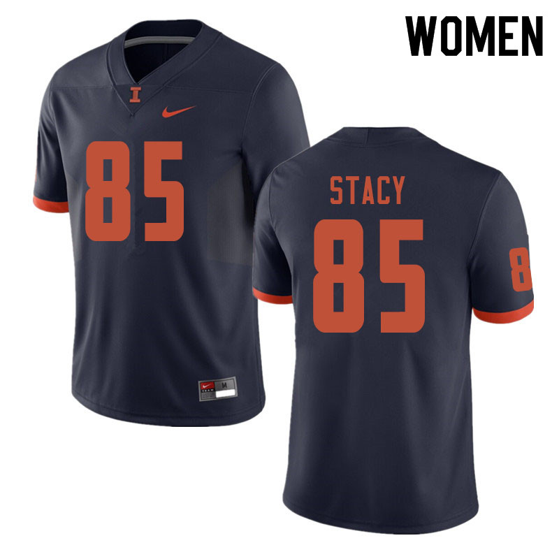 Women #85 Cam Stacy Illinois Fighting Illini College Football Jerseys Sale-Navy